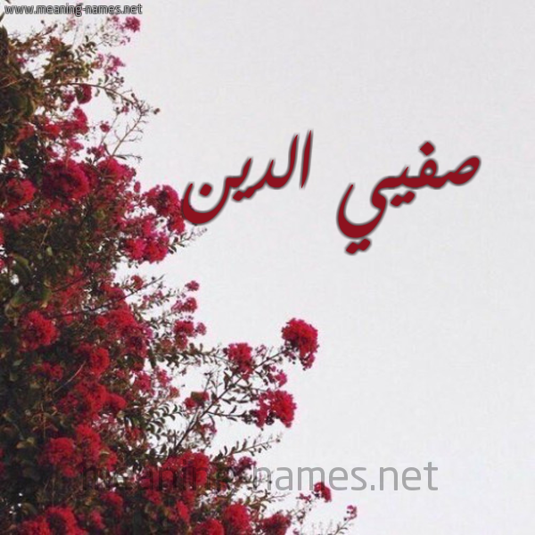 شكل 18 صوره الورد الأحمر للإسم بخط رقعة صورة اسم صفيي الدين Safi-Al-Din